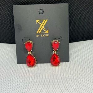 Red Teardrop Dangle Earrings